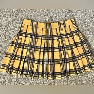 Abound Yellow and Black Plaid Mini Tennis Skirt